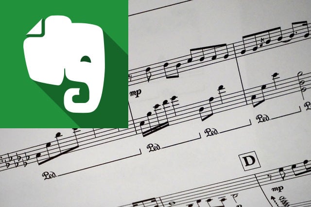 Partitura com ícone do evernote